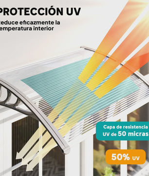 Outsunny Transparante Polycarbonaat Deur- en Raamoverkapping 100x75x23 cm