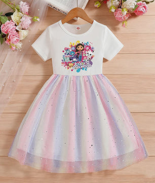 Zomerse Regenboog Prinsessenjurk voor Meisjes (2-8 jaar) - Feestelijk & Schattig