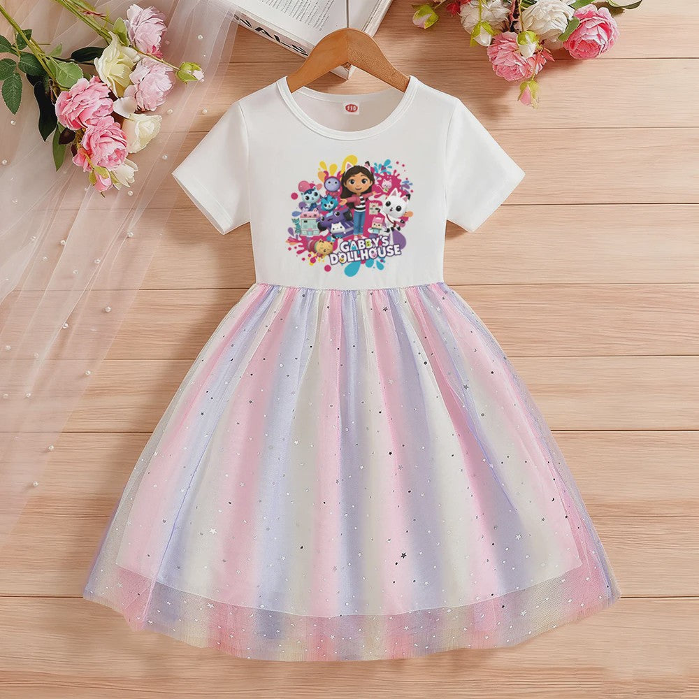 Zomerse Regenboog Prinsessenjurk voor Meisjes (2-8 jaar) - Feestelijk & Schattig