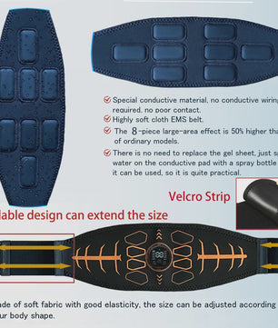 Smart EMS Abdominale Stimulator Riem - Spierversteviging & Lichaamsmassage