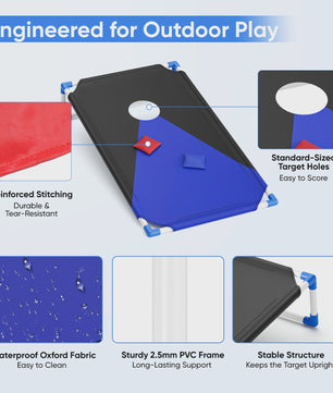 Draagbare Cornhole Toss Set - Outdoor Spel met 8 Bean Bags & Draagtas (3 x 2 Ft)