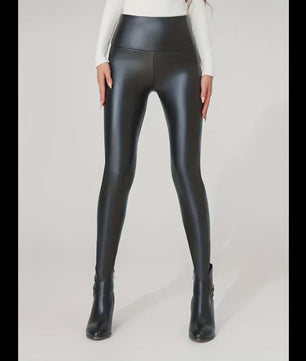 Hoge Taille Kunstleren Legging - Stretchy & All-Season Comfort