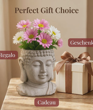 Handgemaakte Zen Boeddha Bloempot - Uniek Cadeau voor Plantenliefhebbers & Tuindecoratie