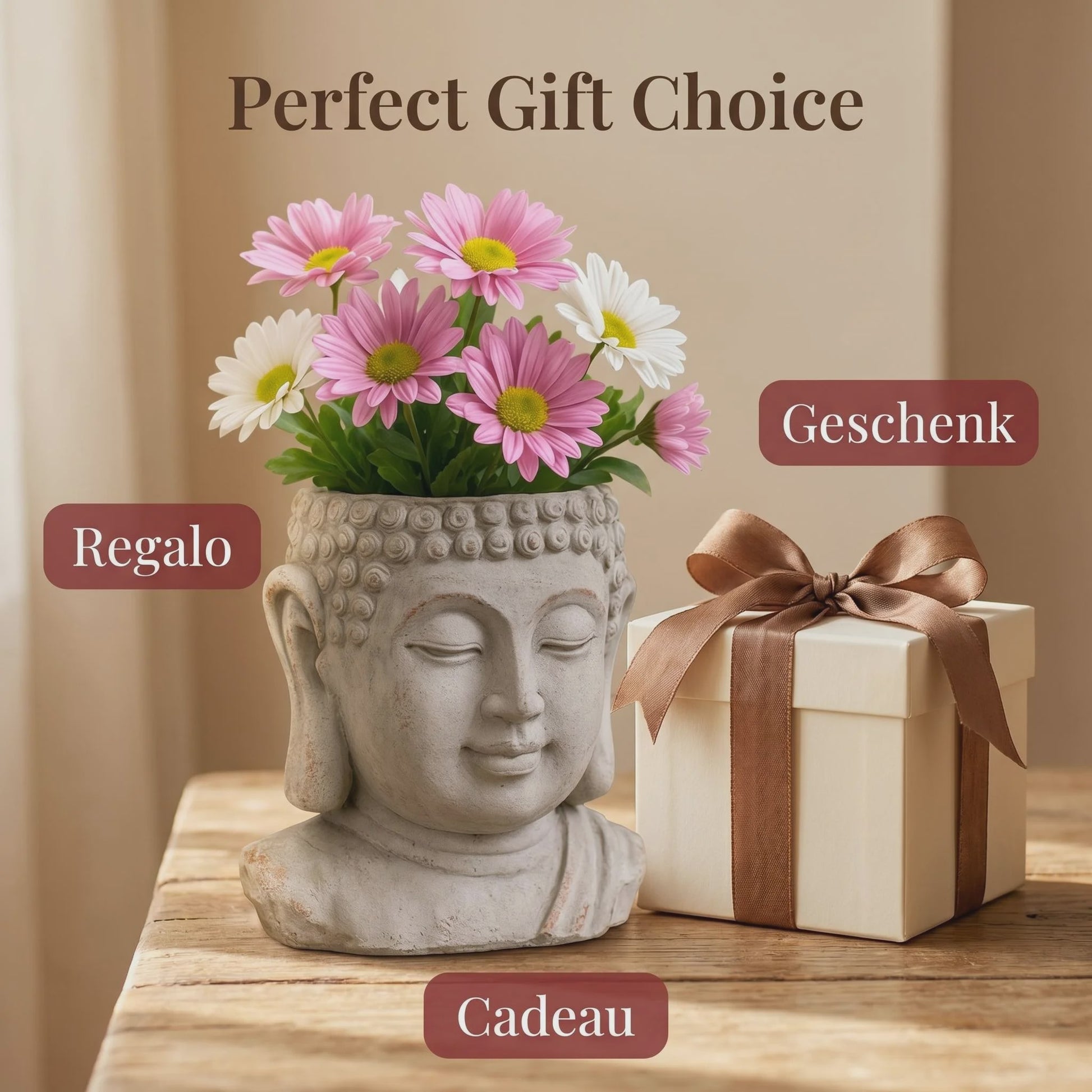 Handgemaakte Zen Boeddha Bloempot - Uniek Cadeau voor Plantenliefhebbers & Tuindecoratie