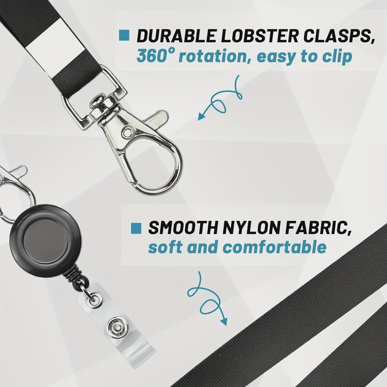 Zwarte Badgehouder Set met Intrekbare Lanyard, Waterdichte Kaarthouder & Karabijnsluiting