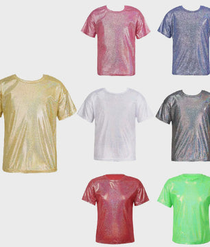Glanzend Metallic Kinder T-shirt - Perfect voor Dans & Performance