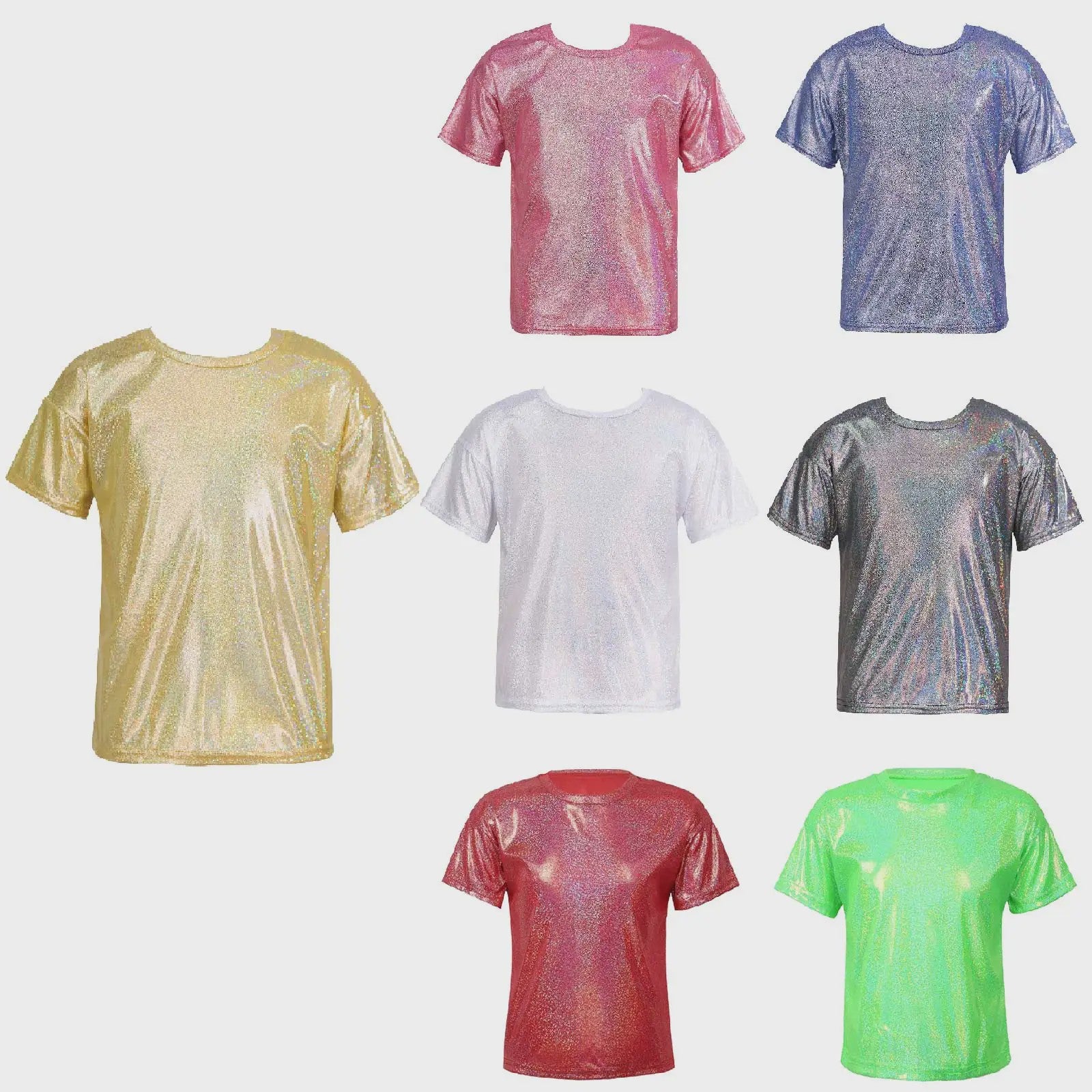 Glanzend Metallic Kinder T-shirt - Perfect voor Dans & Performance