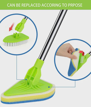 Multifunctionele Telescopische Schoonmaakborstel met Verwisselbare Pads
