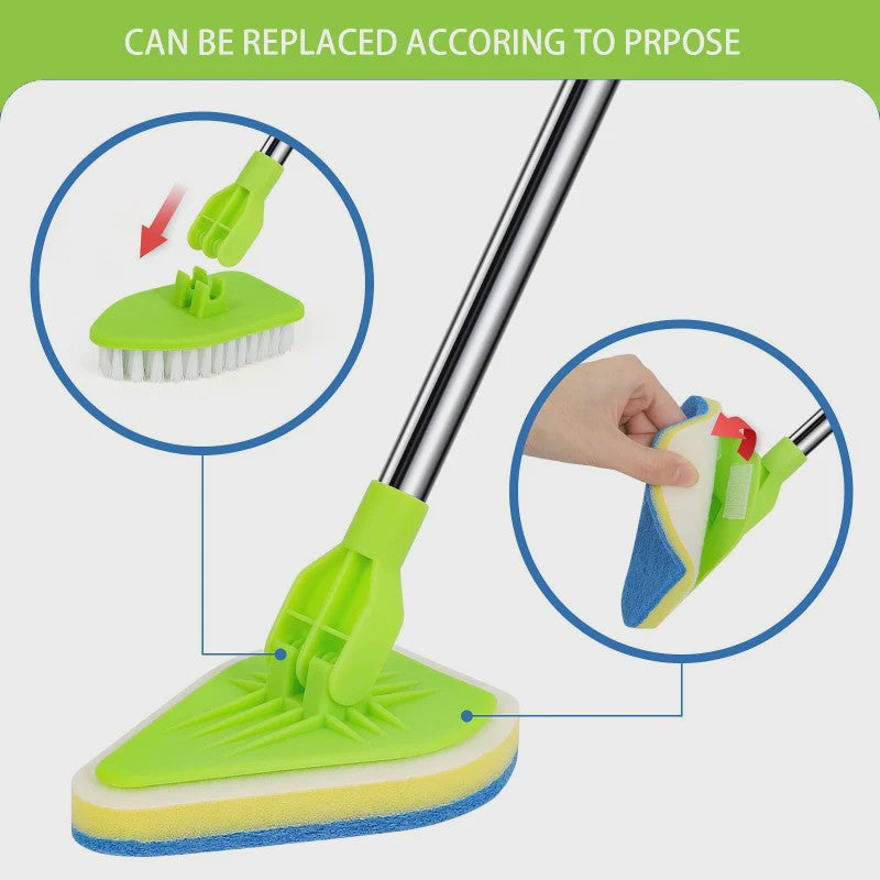 Multifunctionele Telescopische Schoonmaakborstel met Verwisselbare Pads