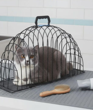 Semi-ronde Kattenwas Kooi - Anti-krab & Anti-worsteling - Ideaal voor Trimmen & Drogen