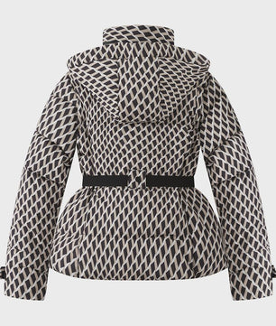 Dames Winter Parka Jas met Capuchon, Hoge Taille en Riem - Warm & Winddicht