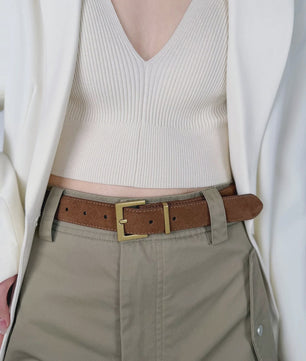Luxe Dames Riem van Leer met Vierkante Gesp - Verstelbaar voor Jeans & Jurken