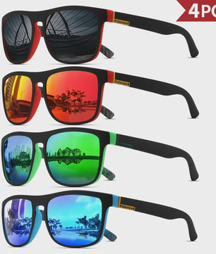 4x Klassieke Gepolariseerde Sport Zonnebril Heren Dames - Lichtgewicht PC Frame UV400
