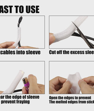 Flexibele Kabel Beschermhoes - PET Gevlochten Kabel Sleeve voor Kabelmanagement