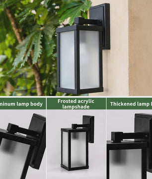Moderne Zwarte Aluminium Buitenlamp IP55 Waterdicht - Wandlamp voor Tuin, Garage & Entree