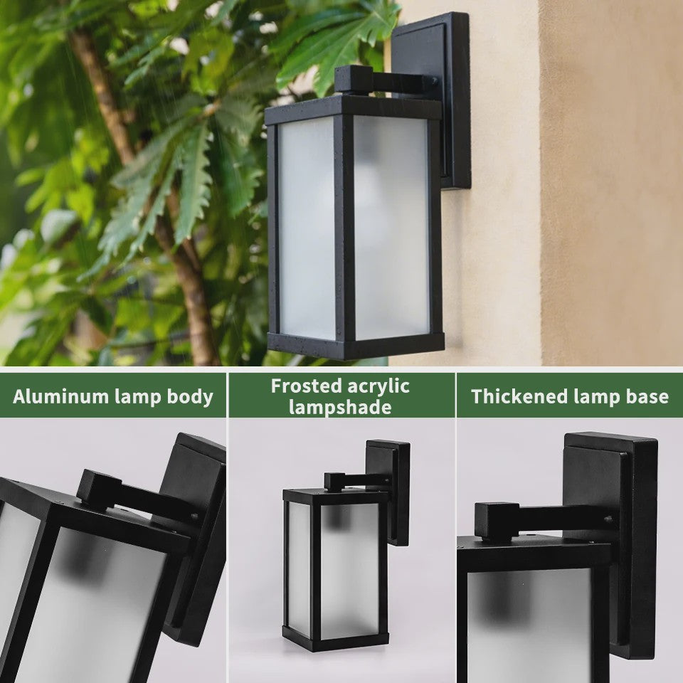 Moderne Zwarte Aluminium Buitenlamp IP55 Waterdicht - Wandlamp voor Tuin, Garage & Entree