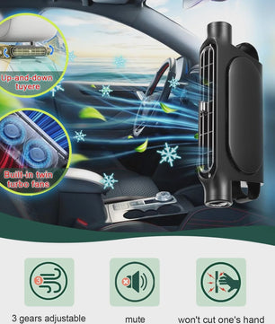Verstelbare Auto Hoofdsteun Ventilator - 3 Snelheden & USB Voeding