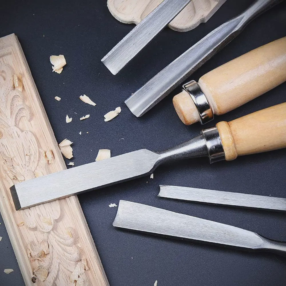 12-delige Houtsnijbeitel Set - Scherpe Houtbewerkingsgereedschappen van Koolstofstaal met Opbergtas