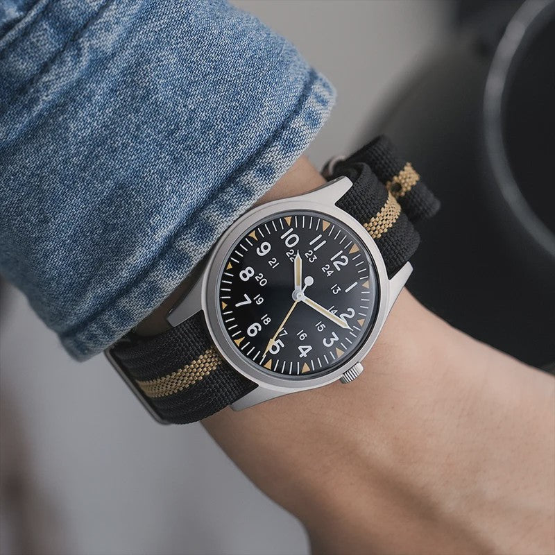 Militado ML07 Vintage Herenhorloge - 36mm Quartz met Bubble Crystal & AR Coating