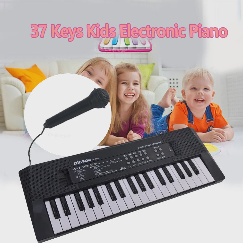 37 Toetsen Kinder Keyboard met Microfoon - Oplaadbaar Muziek Speelgoed