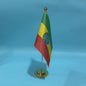 Bureauvlag Ethiopië 14x21cm Polyester - Officiële Nationale Vlag voor Tafel en Bureau