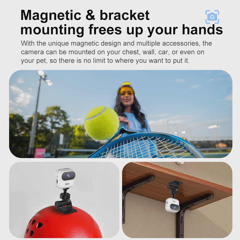 Ourlife A800 Mini WiFi Camera 1080P HD met Bewegingsdetectie en Magnetische Bevestiging