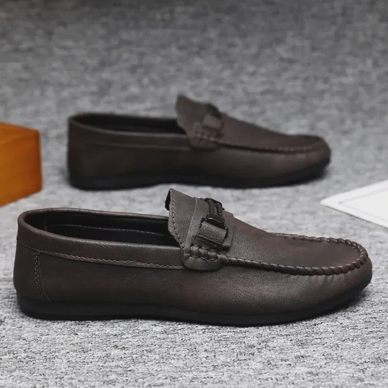 Elegante Heren Loafers met Dikke Zool - Stijlvolle Leren Instappers