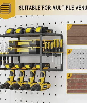 3-Laags Wandmontage Organizer voor Elektrisch Gereedschap - Werkplaats en Garage Opbergkast