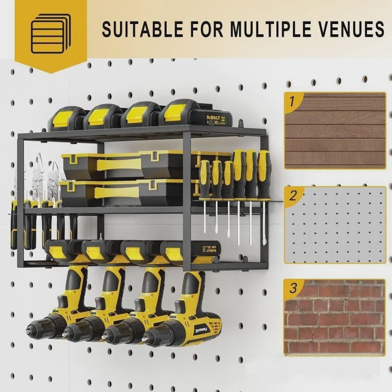 3-Laags Wandmontage Organizer voor Elektrisch Gereedschap - Werkplaats en Garage Opbergkast