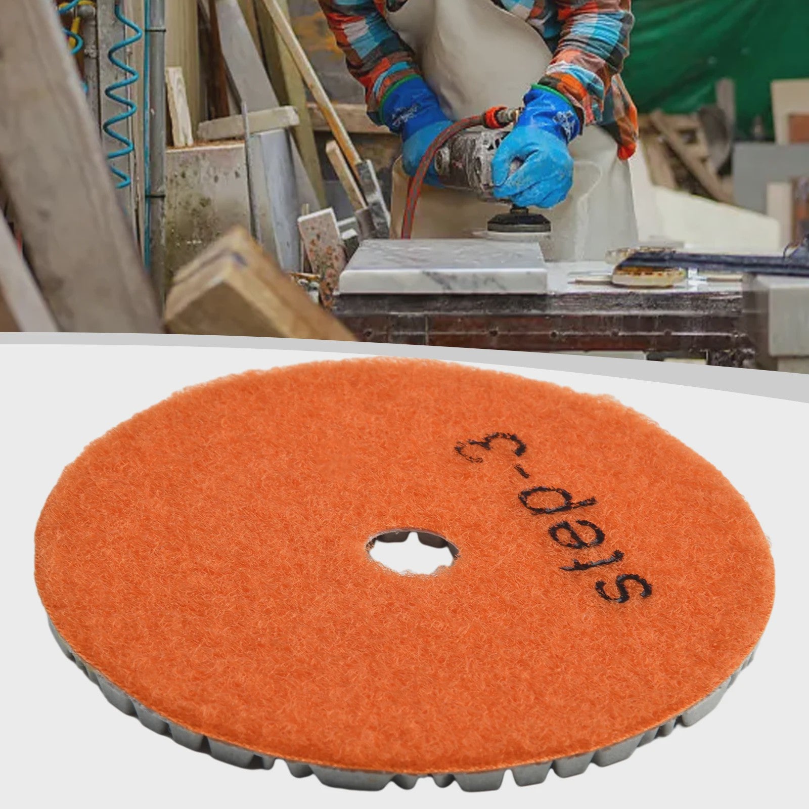 4-Inch Diamant Polijstpads Set - 3 Stappen - Nat/Droog Gebruik