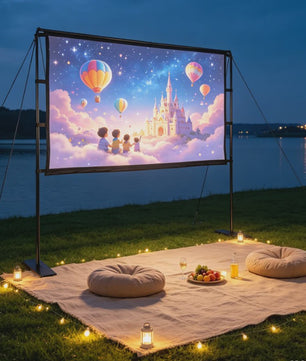 100 Inch Projectiescherm 4:3 met Draagbare Standaard - Anti-Reflectie & Brede Kijkhoek