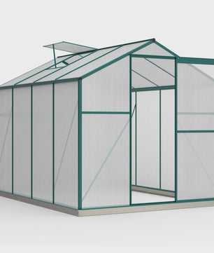 Aluminium Kweekkas met Fundering 4,75 M² - 190x253 cm met Dakraam en Schuifdeur