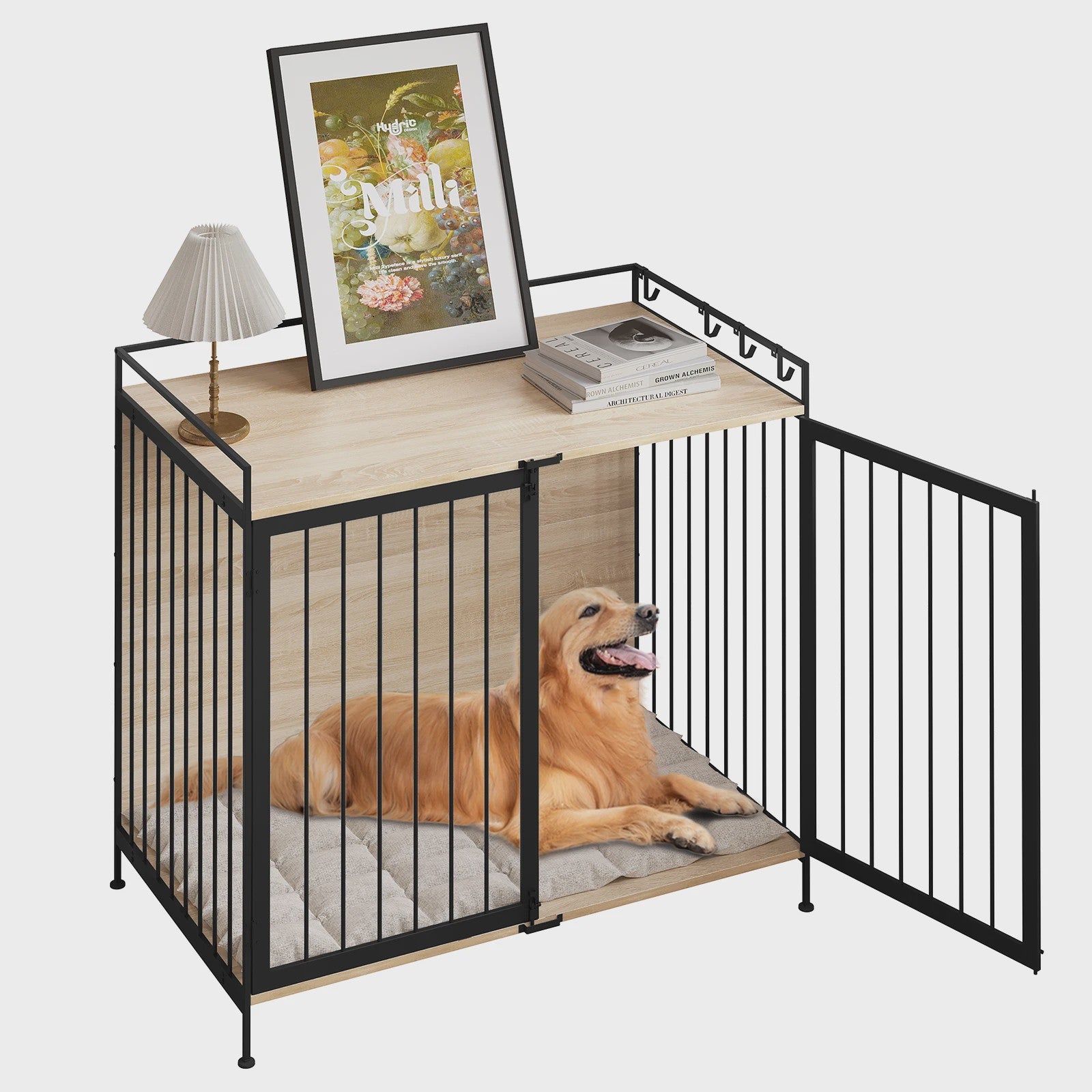 Stijlvolle Houten Hondenkennel met Afsluitbare Deur - 104x92x60cm