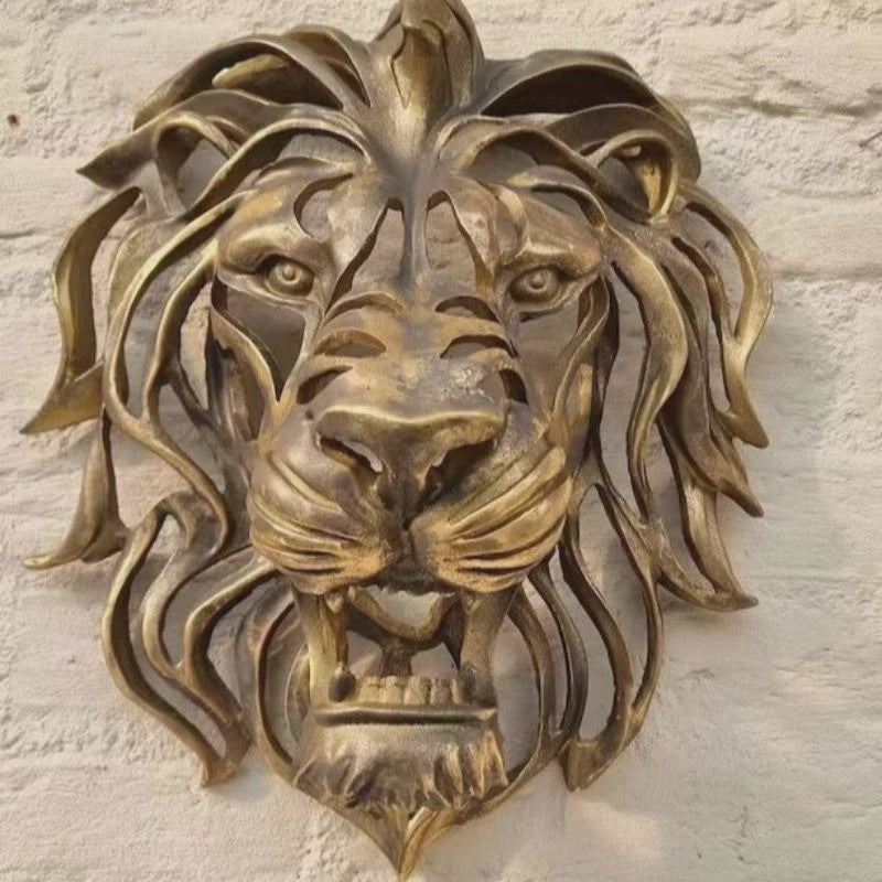 3D Leeuwenkop Wanddecoratie - Resin Ambachtelijk Ornament