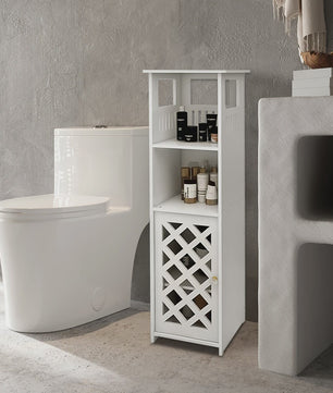 Waterdichte Badkamerkast met Open Plank en Deur - Compacte Opberger