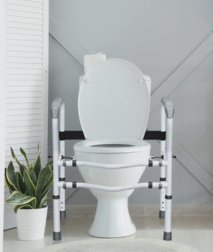 Toiletsteun met Armleuningen - In Hoogte Verstelbaar, Zonder Boren, Antislip