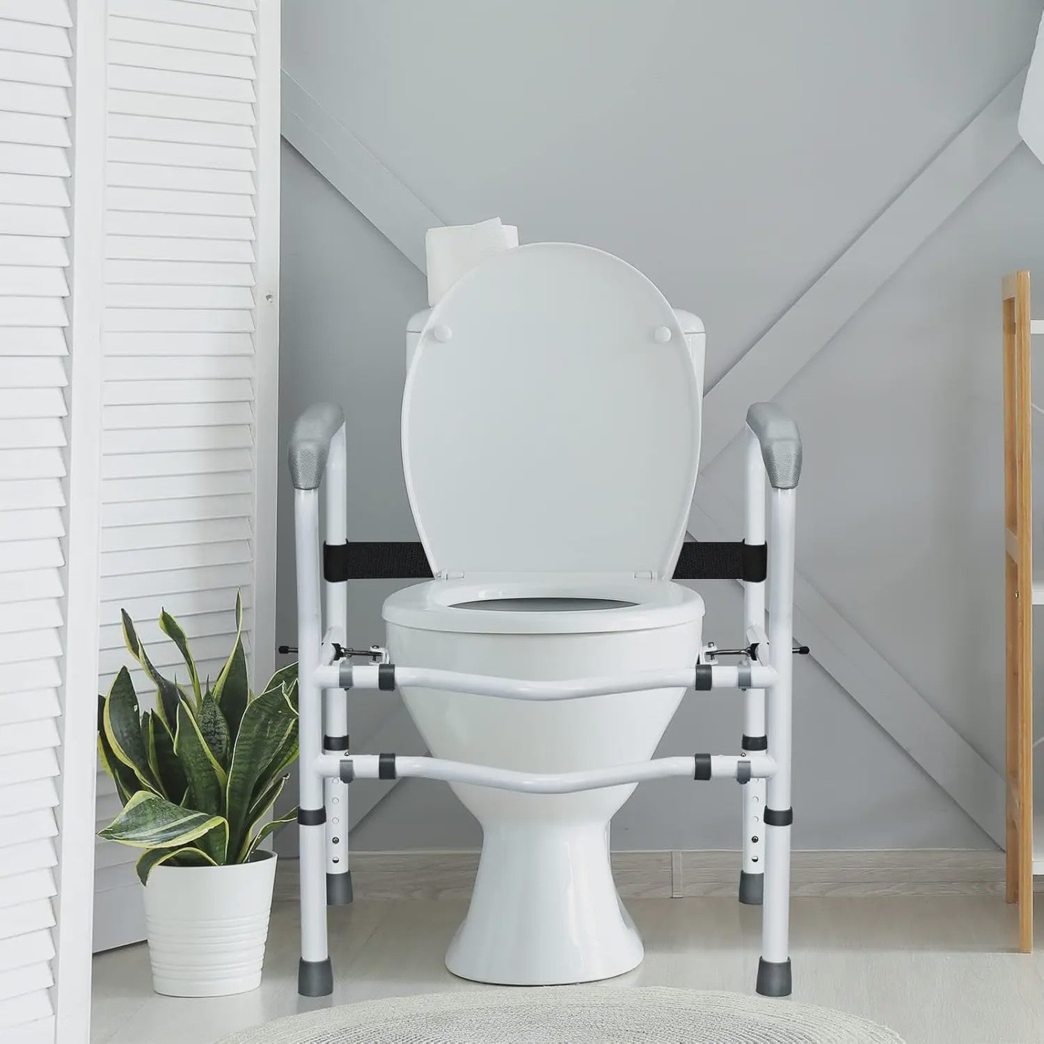 Toiletsteun met Armleuningen - In Hoogte Verstelbaar, Zonder Boren, Antislip