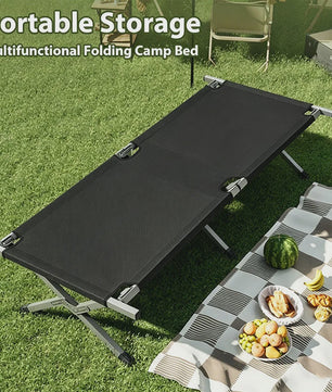 Lichtgewicht Campingbed Opvouwbaar met Stalen Frame en Opbergzak - Draagbaar & Duurzaam