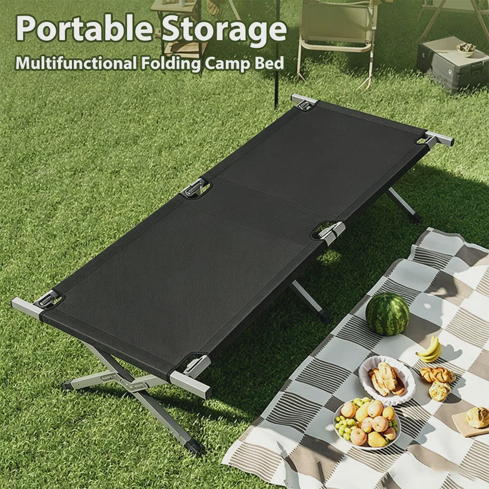 Lichtgewicht Campingbed Opvouwbaar met Stalen Frame en Opbergzak - Draagbaar & Duurzaam