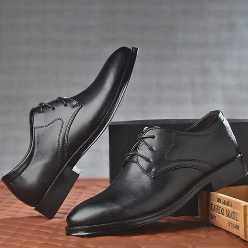 Zwarte Leren Herenschoenen - Stijlvolle Oxfords voor Formele Gelegenheden