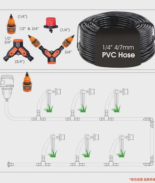 Automatisch Tuin Bewateringssysteem met LCD Timer & Instelbare Sproeiers (30-5m)