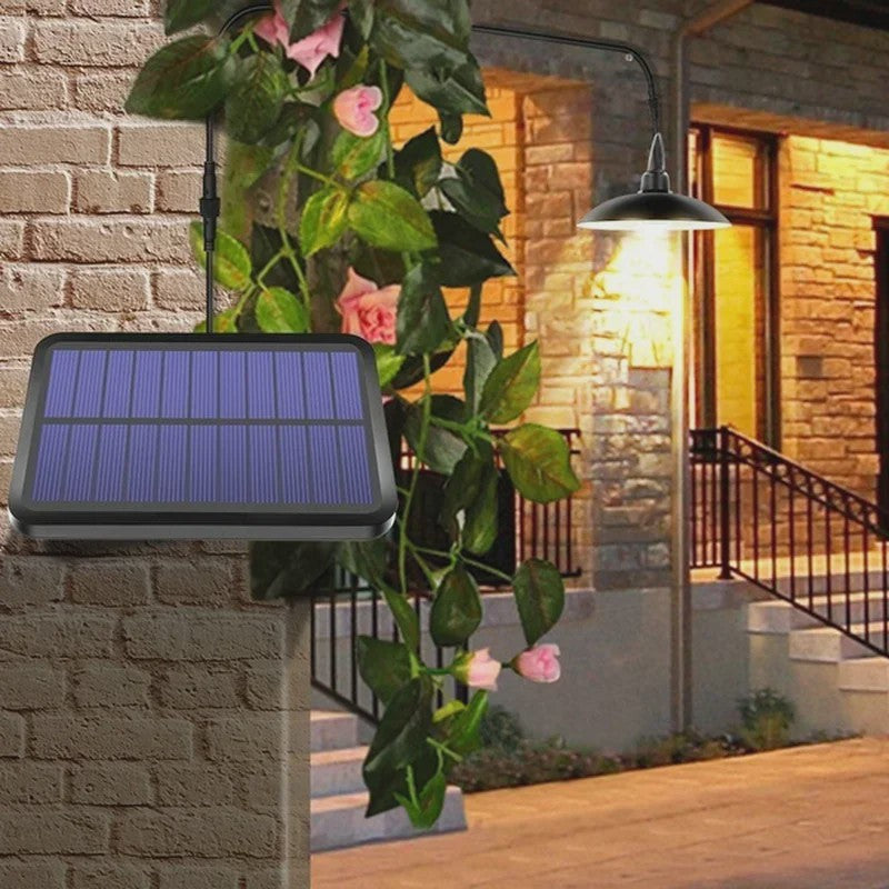 Dubbele Solar Hanglamp met Afstandsbediening - Waterdicht LED Buitenlicht voor Schuur, Tuinhuis of Overkapping