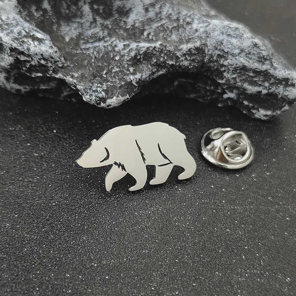 Gouden Beren Broche van Roestvrij Staal - Stijlvolle Borstdecoratie
