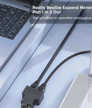 RJ45 Netwerk Splitter Adapter: Verdeel 1 Ethernet Poort naar 2