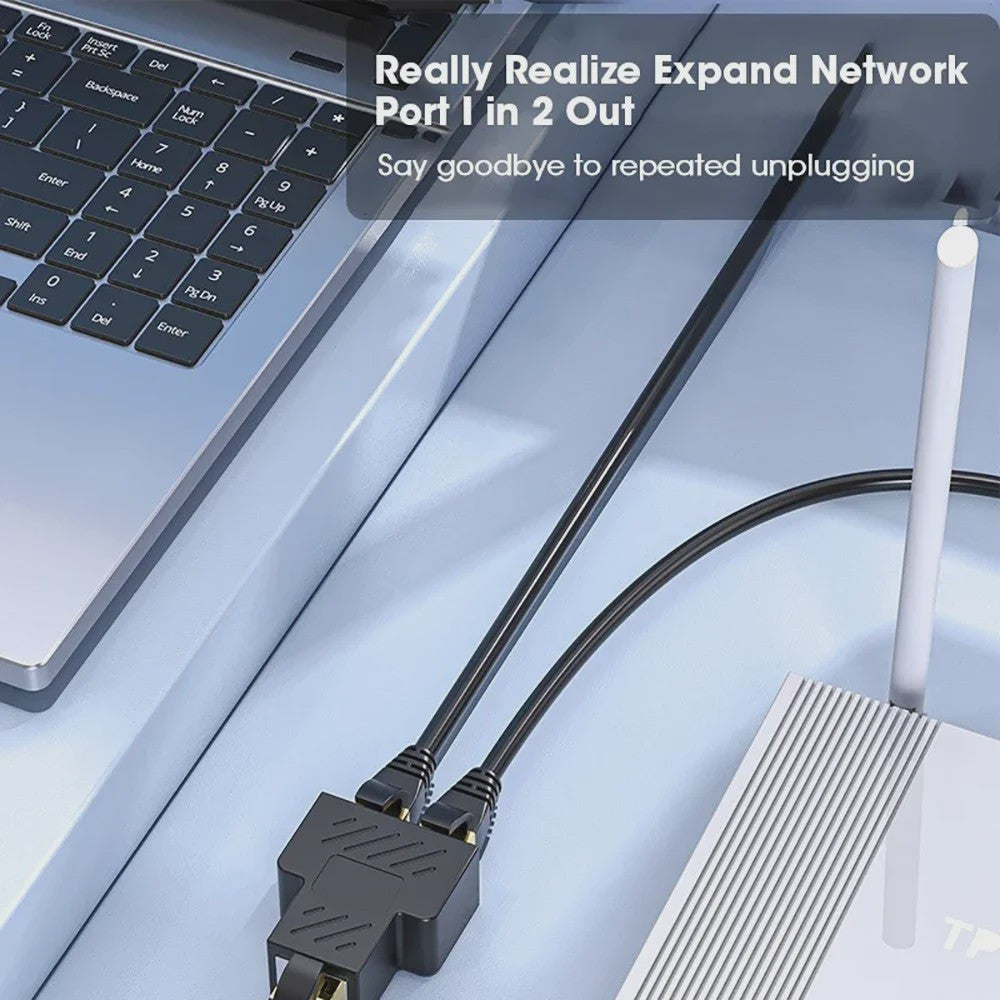 RJ45 Netwerk Splitter Adapter: Verdeel 1 Ethernet Poort naar 2