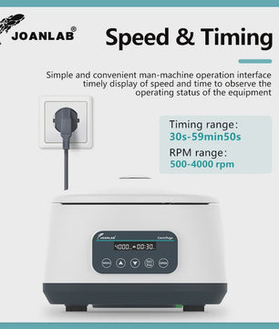 JOANLAB Digitale Laboratorium Centrifuge voor PRP en Bloedbuizen (500-4000rpm)