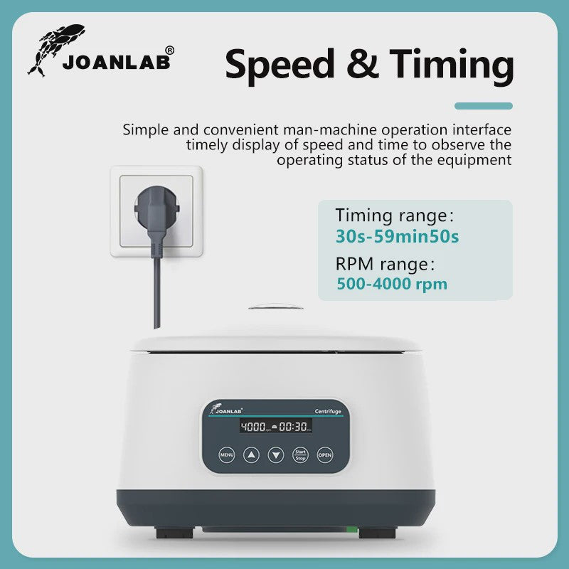 JOANLAB Digitale Laboratorium Centrifuge voor PRP en Bloedbuizen (500-4000rpm)