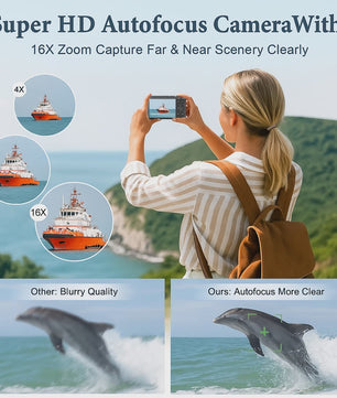Ourlife Compacte Digitale Camera 5K 72MP met 16x Zoom - Ideaal voor Vlogs en YouTube