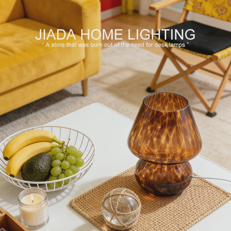 Glazen Mushroom Tafellamp - Sfeervolle Slaapkamerlamp met USB & Kleurinstelling
