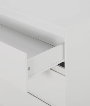 Moderne Witte Ladekast met 3 Lades - Stijlvolle Opbergkast voor Slaapkamer, Woonkamer of Bureau